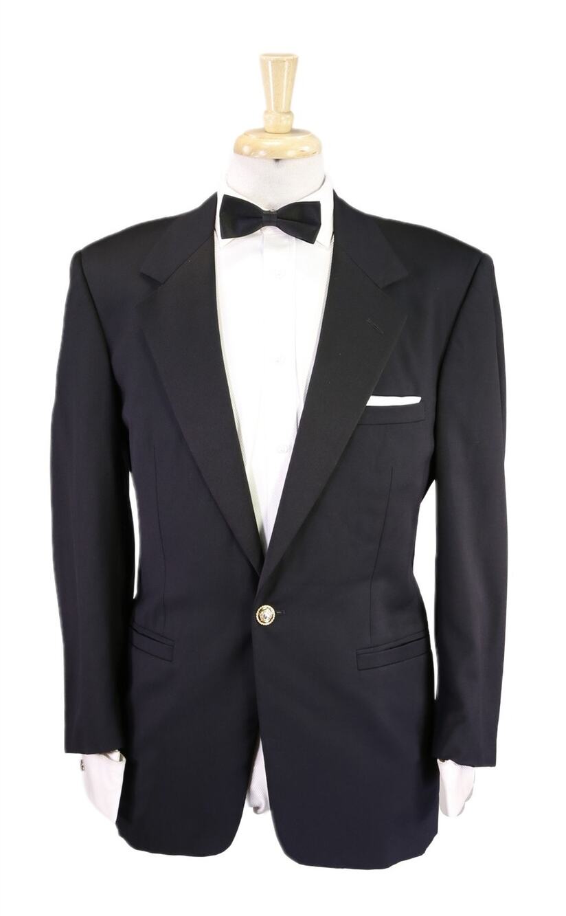 Gianni Versace Vintage Black Tuxedo Formal Wedding Blazer Gold Buttons 36R